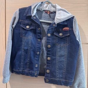 Kids Denim and Gray Hooded Jacket